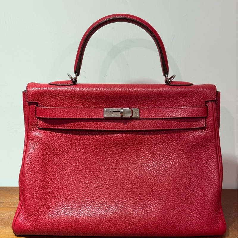 Hermès Kelly 35cm 紅色 銀扣-1