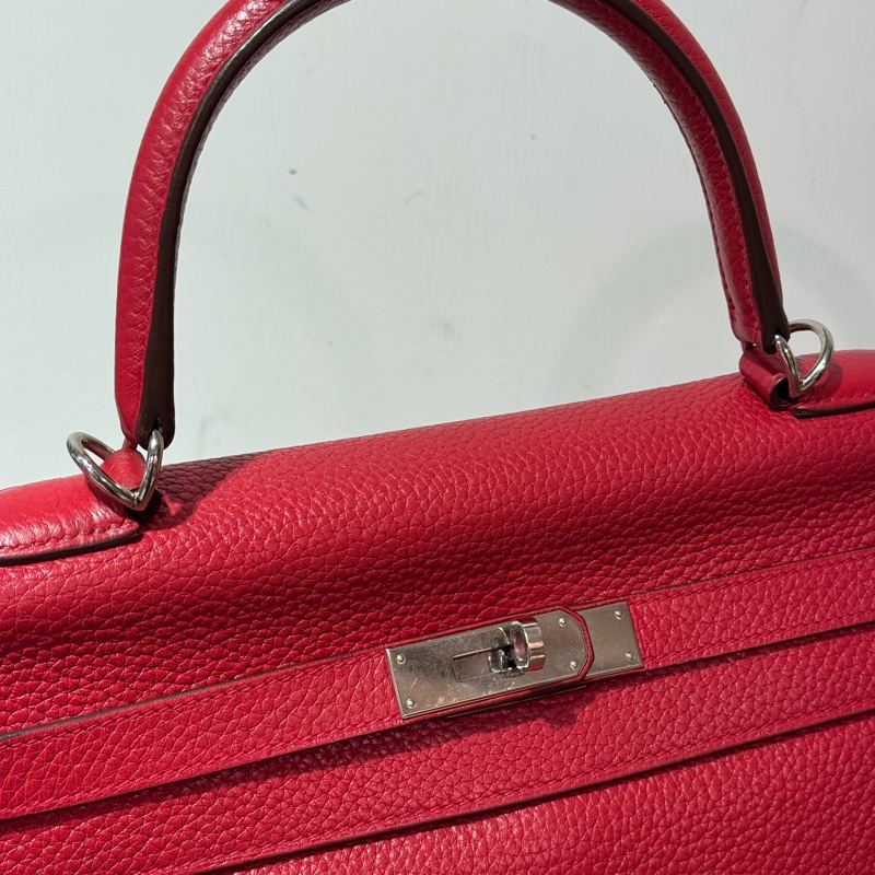 Hermès Kelly 35cm 紅色 銀扣-13