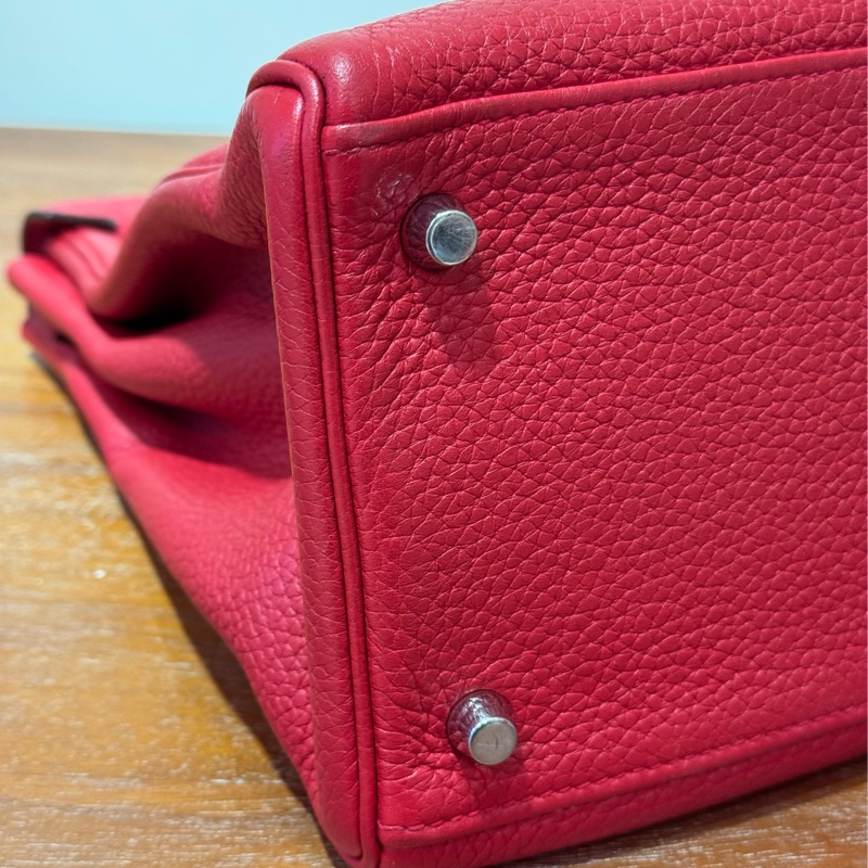 Hermès Kelly 35cm 紅色 銀扣-17
