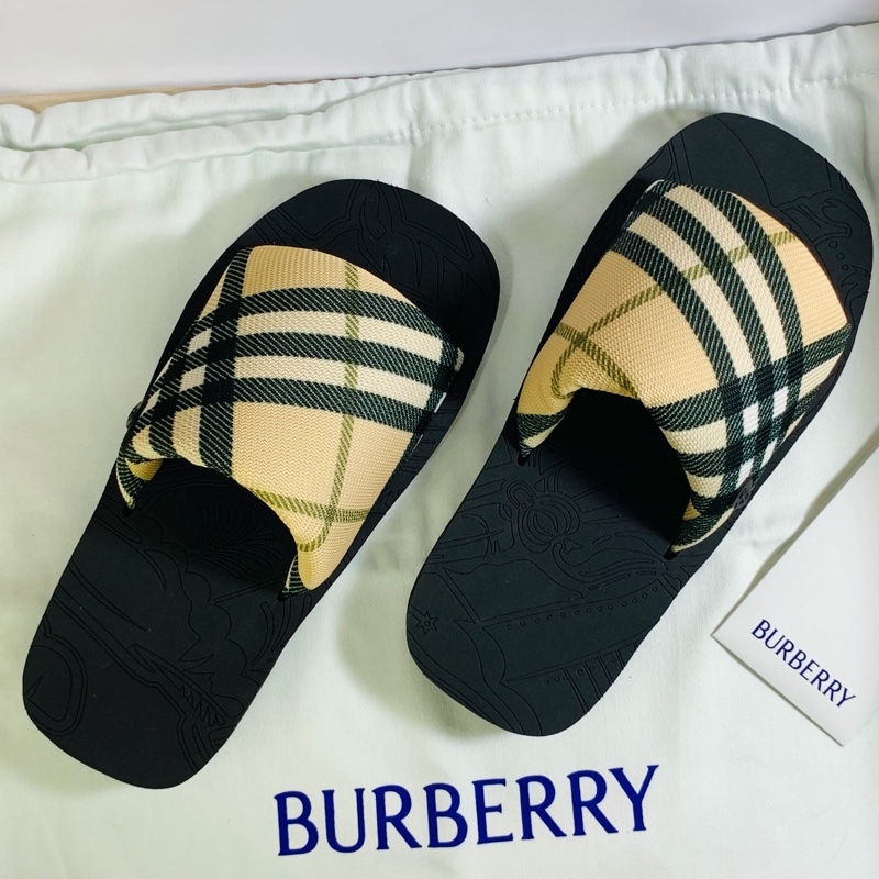 🎁全新未試穿 2024新款盒裝 Burberry 巴寶莉 經典格紋厚底拖鞋 （原價20900）-2