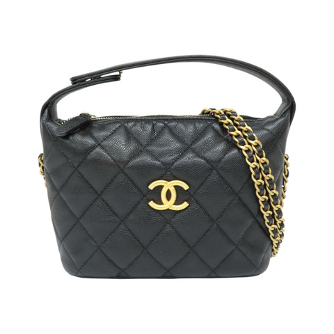 黑色牛皮 菱格紋 荔枝紋 25P HOBO 鍊帶 兩用包 AP4386【CHANEL 香奈兒】 AP4386