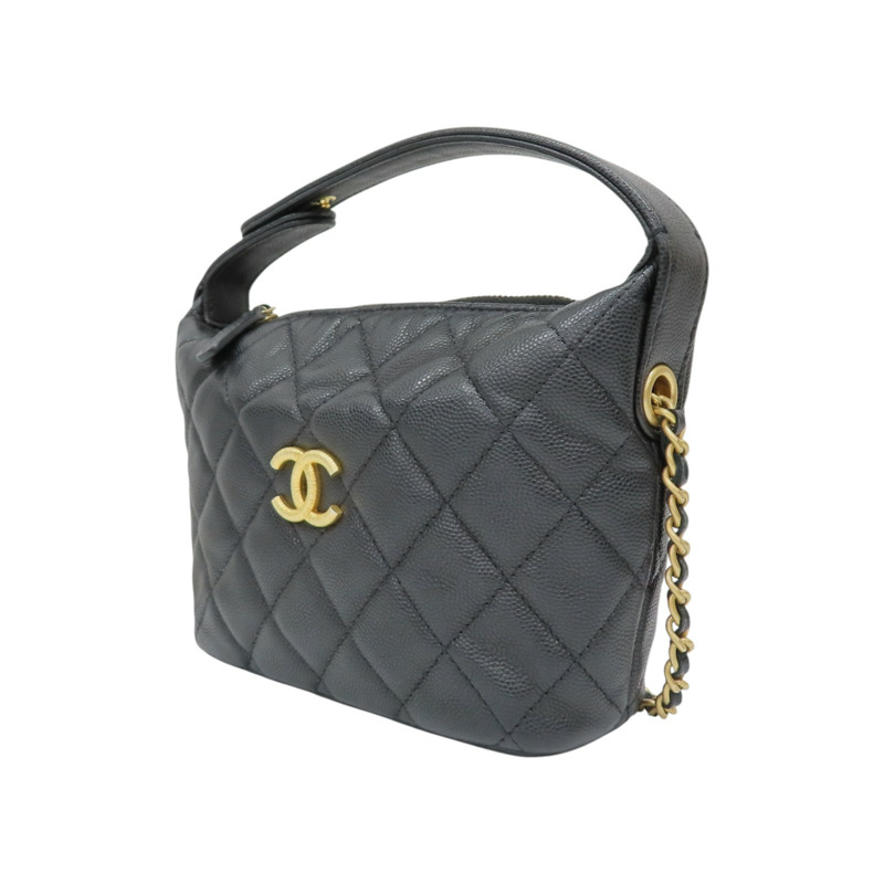 黑色牛皮 菱格紋 荔枝紋 25P HOBO 鍊帶 兩用包 AP4386【CHANEL 香奈兒】 AP4386-2