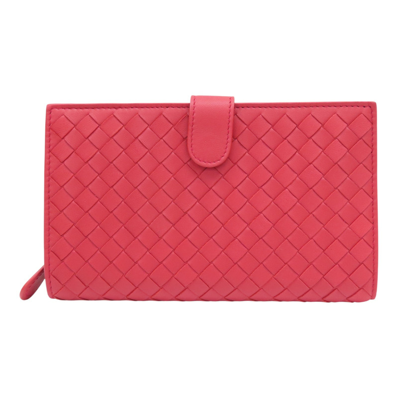 紅色 羊皮 編織 扣式長夾【BOTTEGA VENETA 寶緹嘉】-0