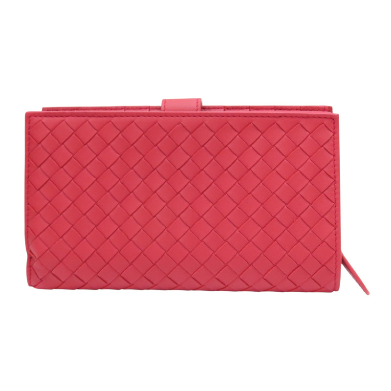 紅色 羊皮 編織 扣式長夾【BOTTEGA VENETA 寶緹嘉】-1