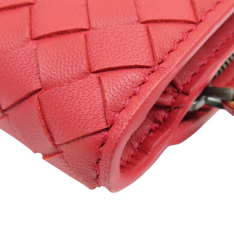 紅色 羊皮 編織 扣式長夾【BOTTEGA VENETA 寶緹嘉】-10