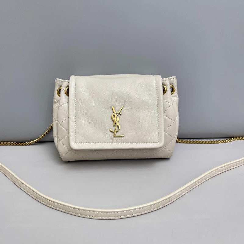 YSL聖羅蘭Nolita系列灰白色迷你全皮洛麗塔-0