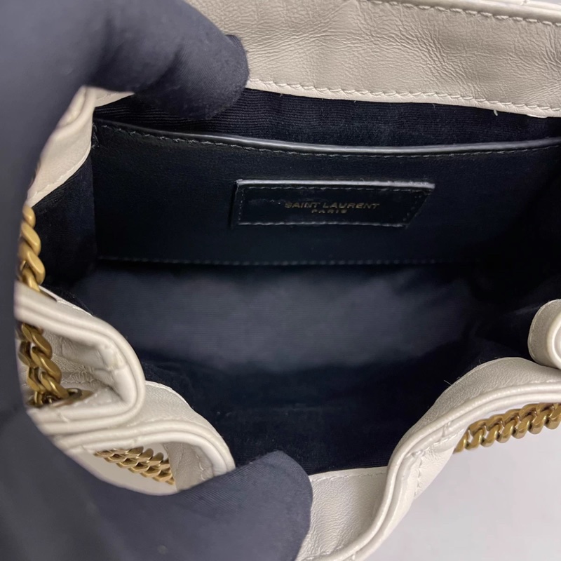 YSL聖羅蘭Nolita系列灰白色迷你全皮洛麗塔-6