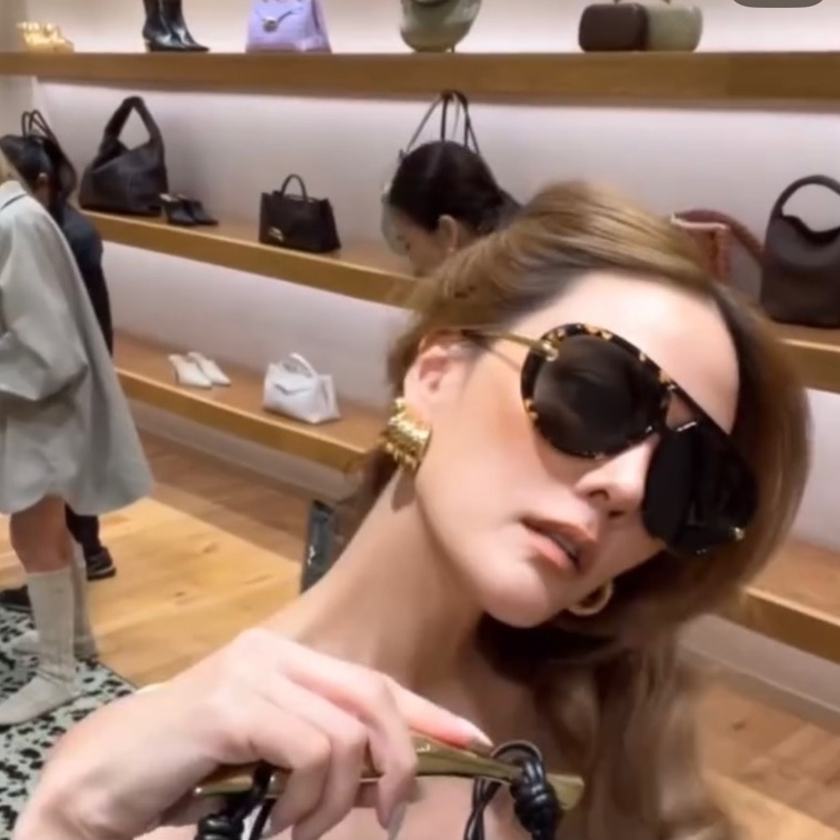 全新Bottega Veneta BV1273S 水滴耳環 金色飛行眼鏡aviator oversized墨鏡-10