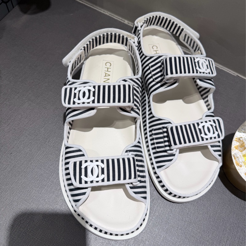 Chanel 黑白條紋雙C鞋⭐️全新New 🐈-10