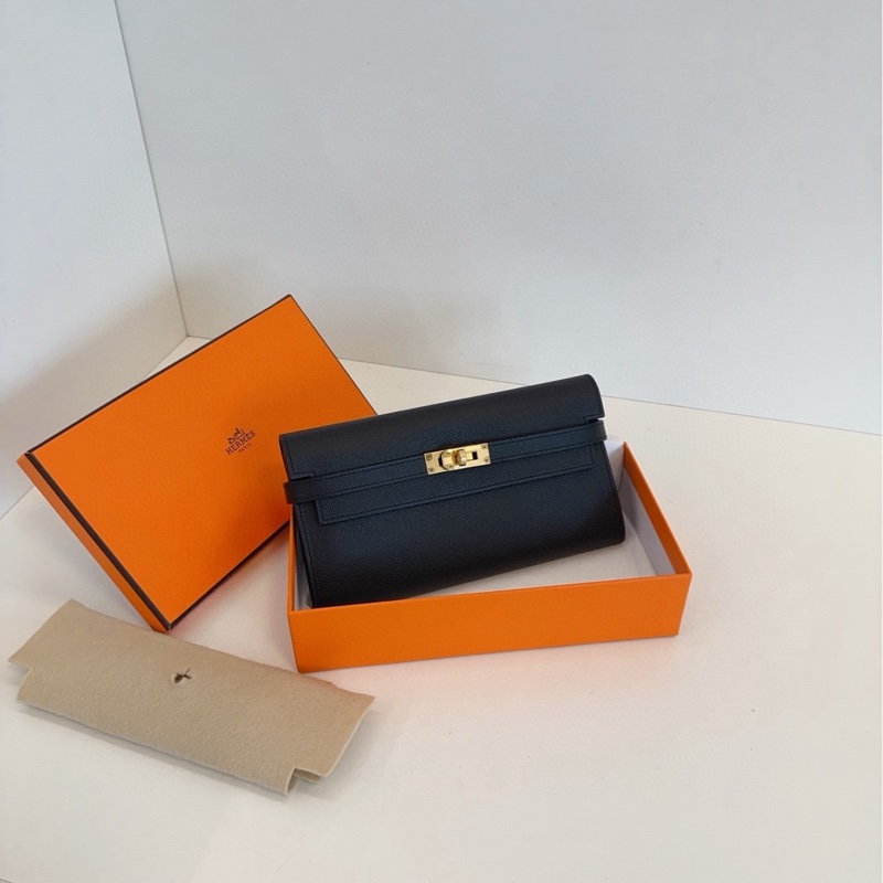 【99新閒置帶膜🆕】Hermes kelly黑金錢包/手包-1