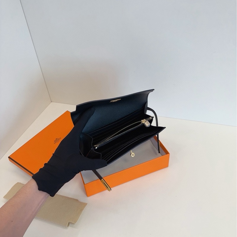 【99新閒置帶膜🆕】Hermes kelly黑金錢包/手包-5