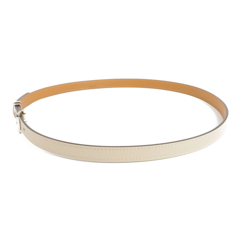 HERMES Epsom皮革POP H Belt銀扣皮帶Craie-1