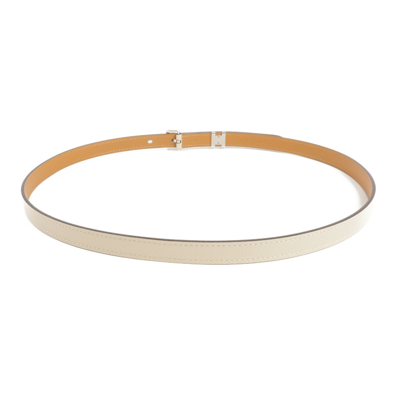 HERMES Epsom皮革POP H Belt銀扣皮帶Craie-2