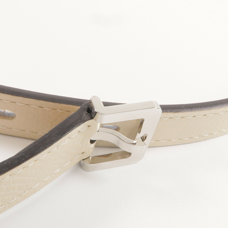 HERMES Epsom皮革POP H Belt銀扣皮帶Craie-7