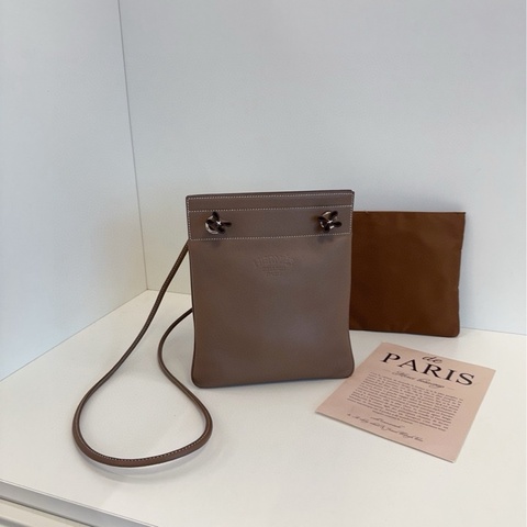 【98新🆕】Hermes  Aline 大象灰銀扣 全皮斜挎包