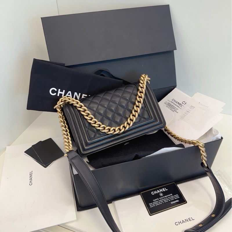 【98新以上大全套🆕】Chanel 黑金牛皮leboy 小號 small 單肩包-1