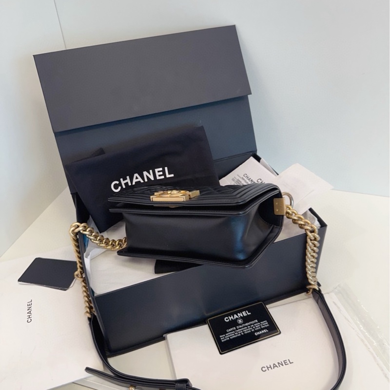 【98新以上大全套🆕】Chanel 黑金牛皮leboy 小號 small 單肩包-5