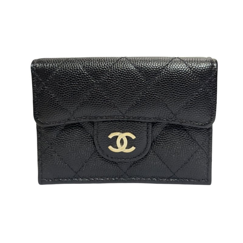 CHANEL CC 荔枝皮 多摺 迷你銀包-1