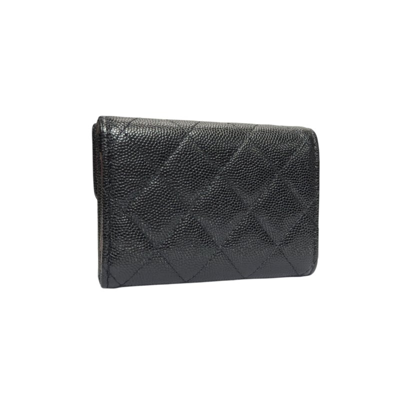 CHANEL CC 荔枝皮 多摺 迷你銀包-6