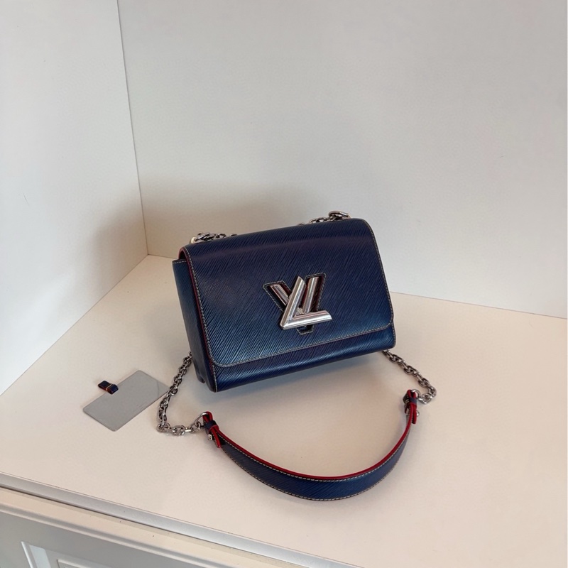【98新🆕】LV 深藍水波紋twist鏈條包 中號 單肩包-2