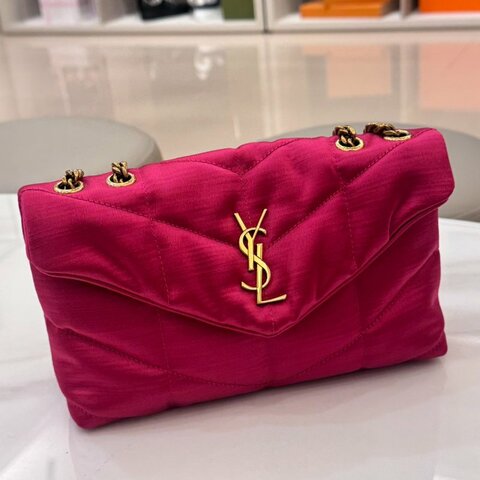 *SHIHNA名牌精品* YSL Saint Laurent Puffer 絎縫緞面鏈條包