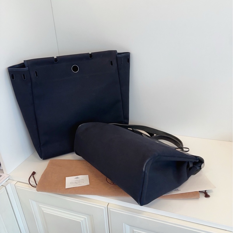 【97新🆕】Hermes  Herbag 39 黑色銀扣單肩包 雙替換袋 手提包-4