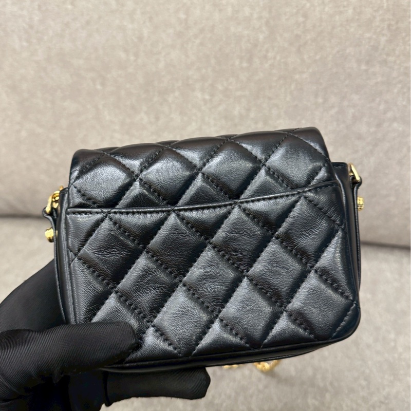 香奈兒23p復古黑金小挎包-4