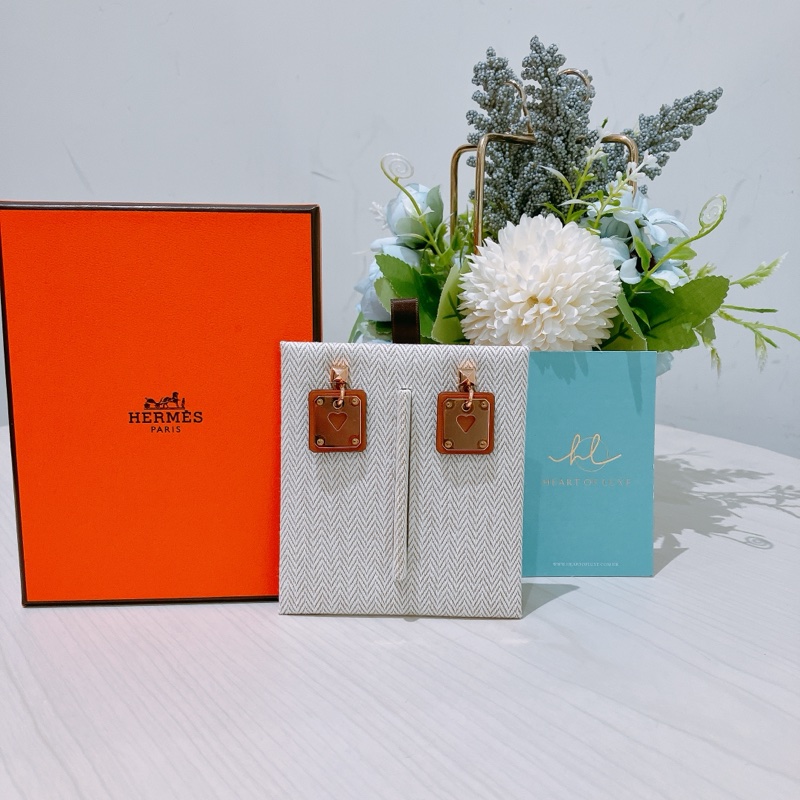 TK1912 HERMES 愛馬仕撲克紅心耳環AS DE COEUR EARRINGS-0