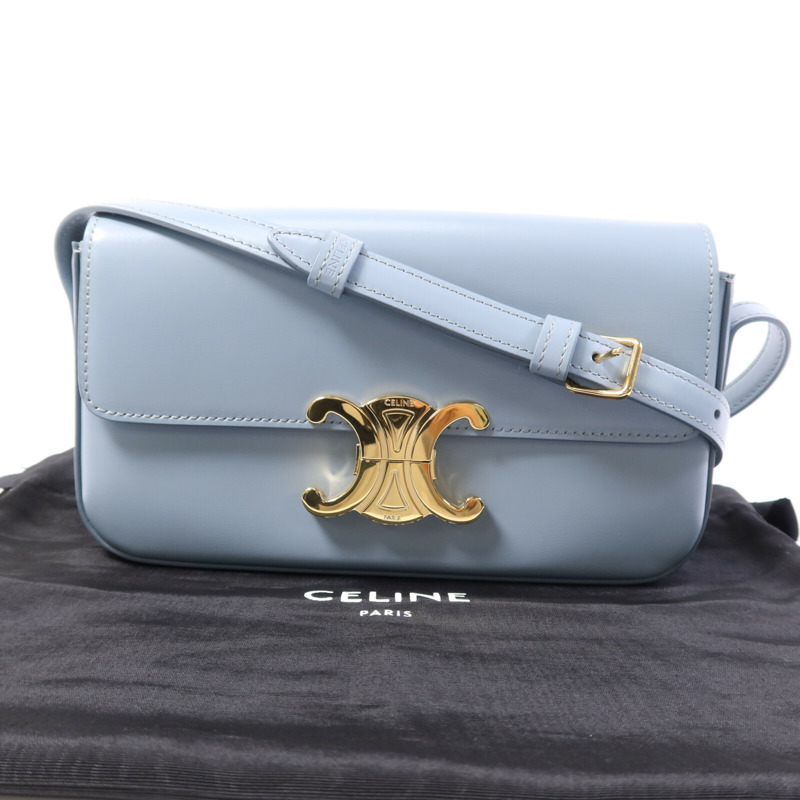 CELINE 牛皮皮革Claude金扣肩背袋-9