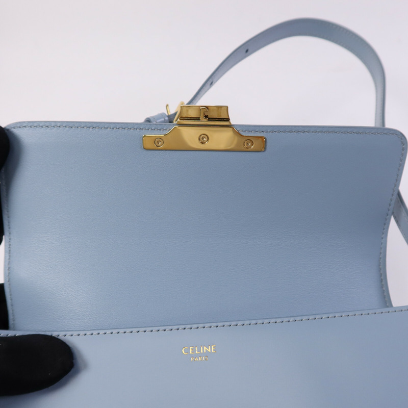 CELINE 牛皮皮革Claude金扣肩背袋-14