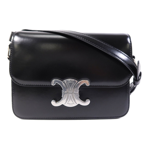 CELINE 牛皮皮革Teen Troimphe銀扣肩背袋