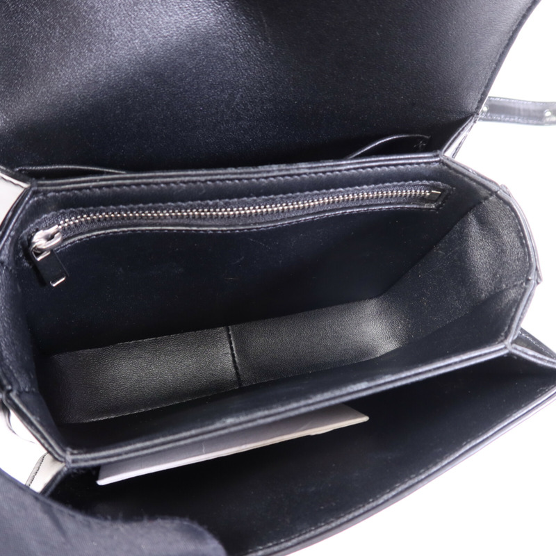 CELINE 牛皮皮革Teen Troimphe銀扣肩背袋-4