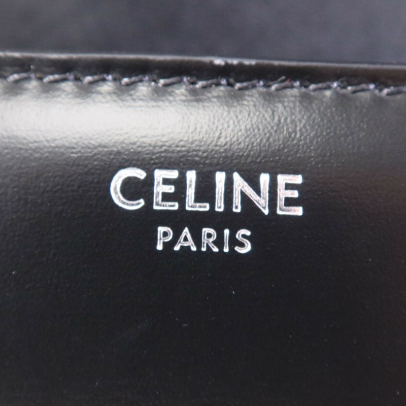 CELINE 牛皮皮革Teen Troimphe銀扣肩背袋-5