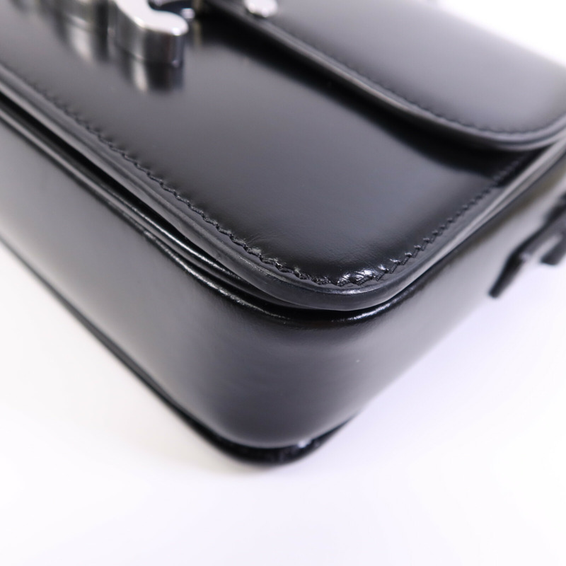 CELINE 牛皮皮革Teen Troimphe銀扣肩背袋-10