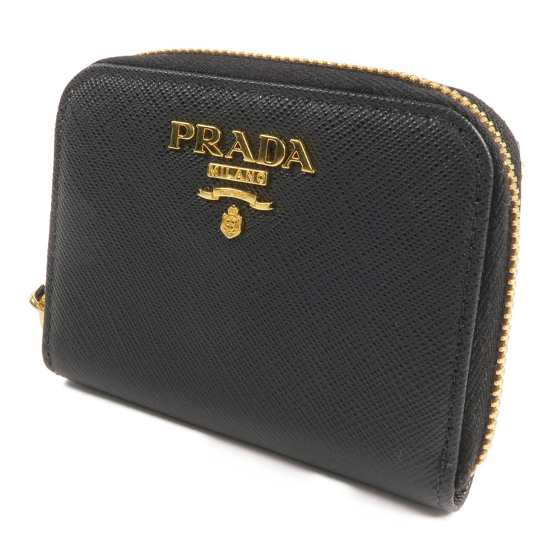 PRADA Saffiano皮革Coin Case金扣零錢包-1