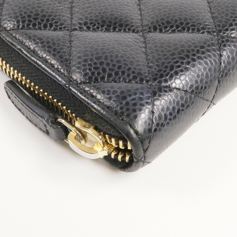 CHANEL 牛皮皮革Long Wallet金扣長錢包-12