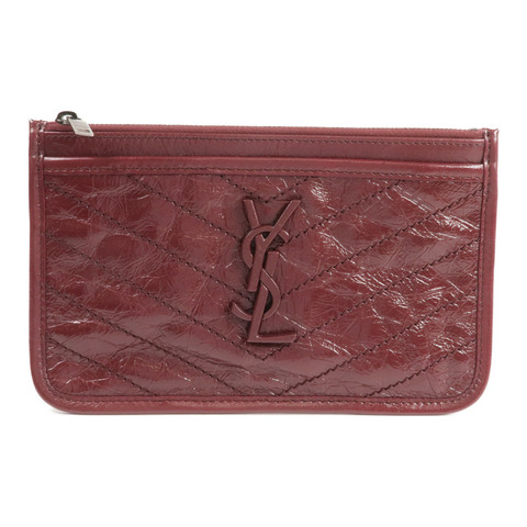 SAINT LAURENT 牛皮皮革Niki Ville銀扣手拿包