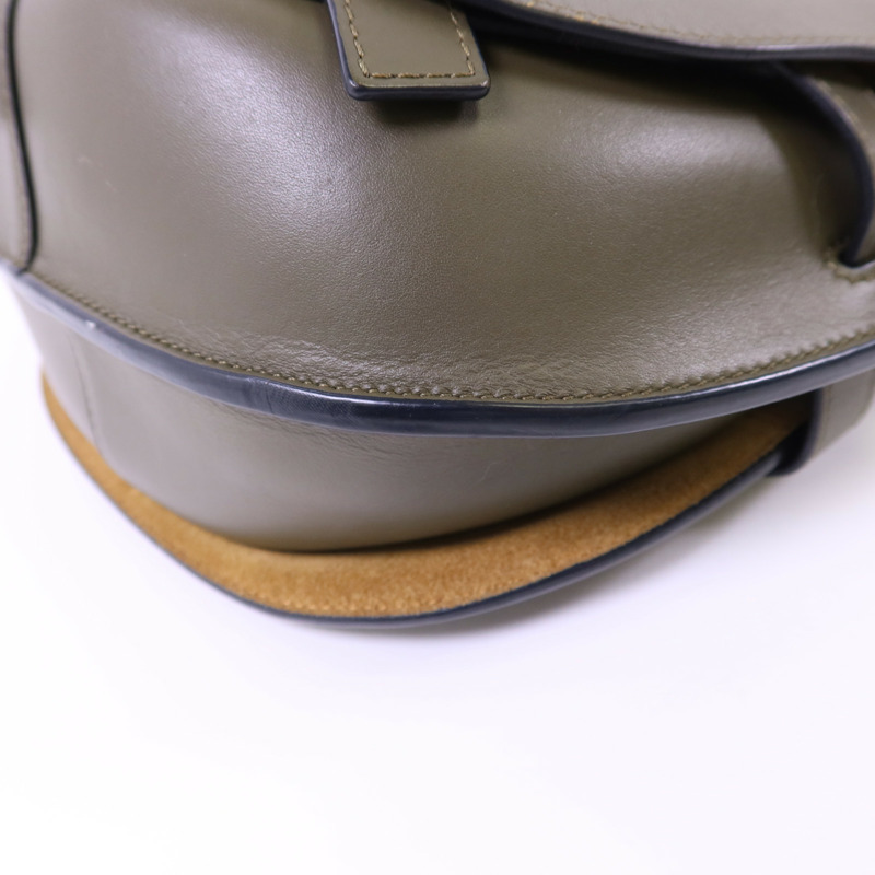 LOEWE 牛皮皮革Gate Medium金扣肩背袋-10