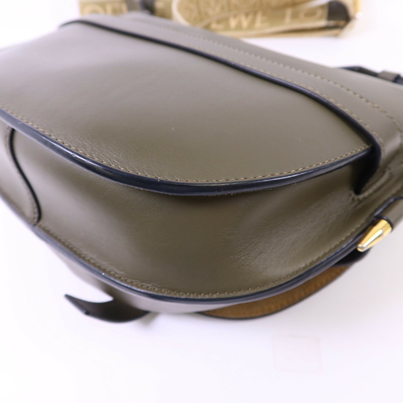 LOEWE 牛皮皮革Gate Medium金扣肩背袋-12