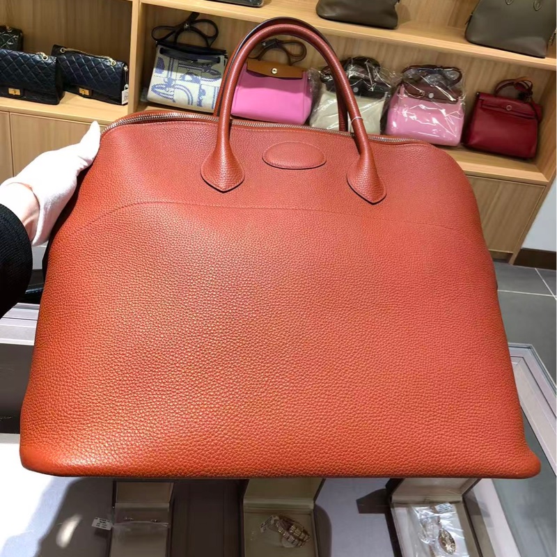 hermes愛馬仕bolide45橘紅色x刻，超級帥氣，男女通用，日常旅行都可以用，非常實用的包包-1