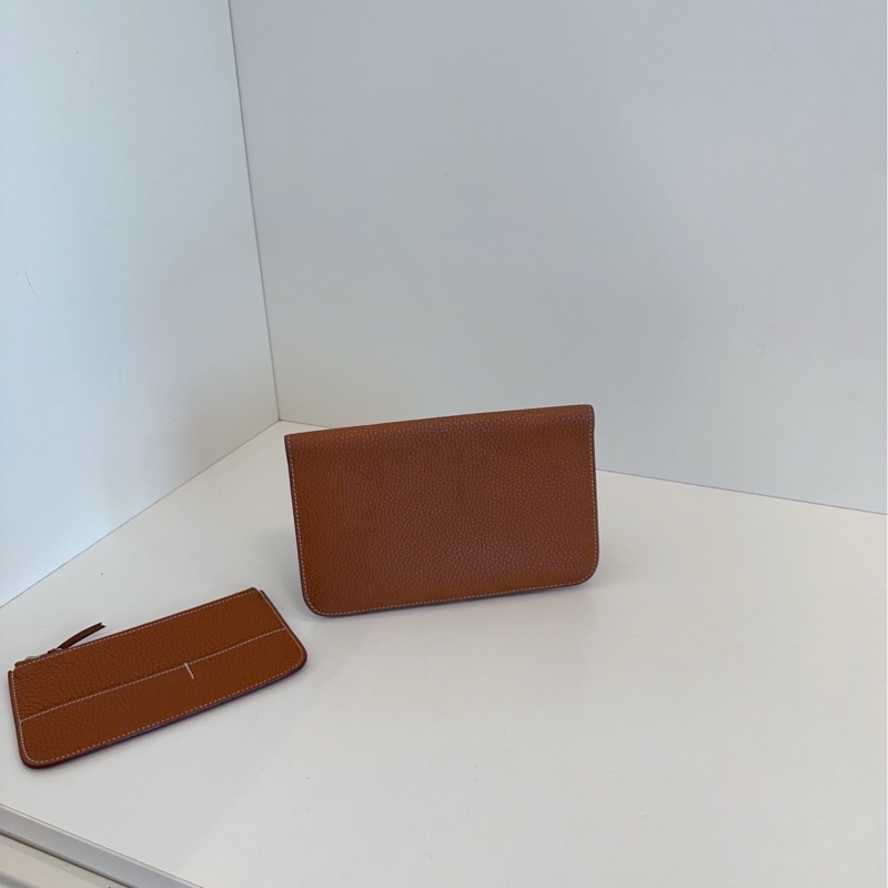 【97新🆕】Hermes dogon Duo 金棕銀扣 二合一錢包/護照夾/卡包-1