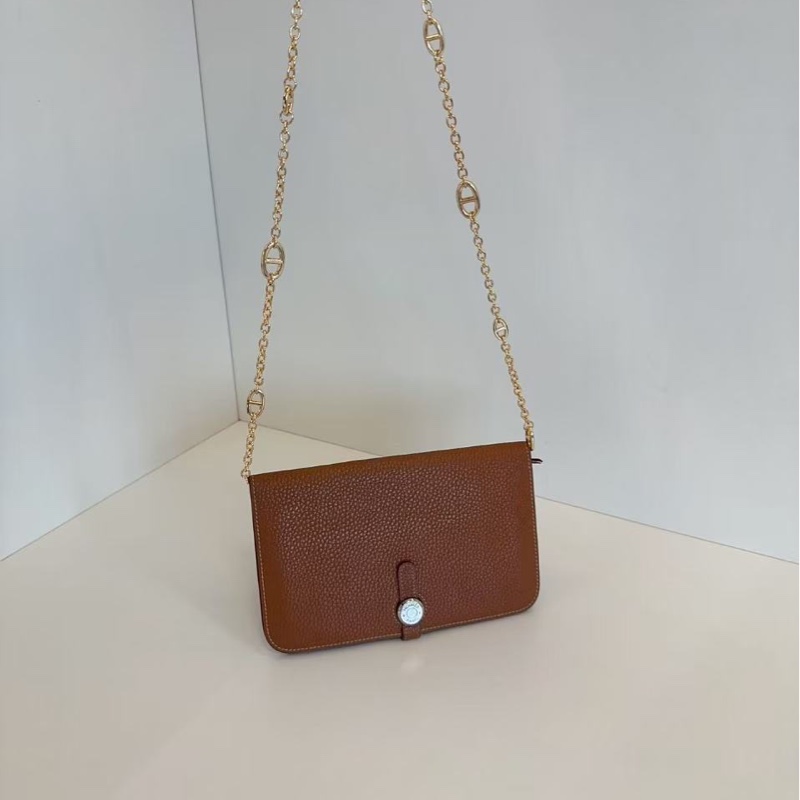 【97新🆕】Hermes dogon Duo 金棕銀扣 二合一錢包/護照夾/卡包-4