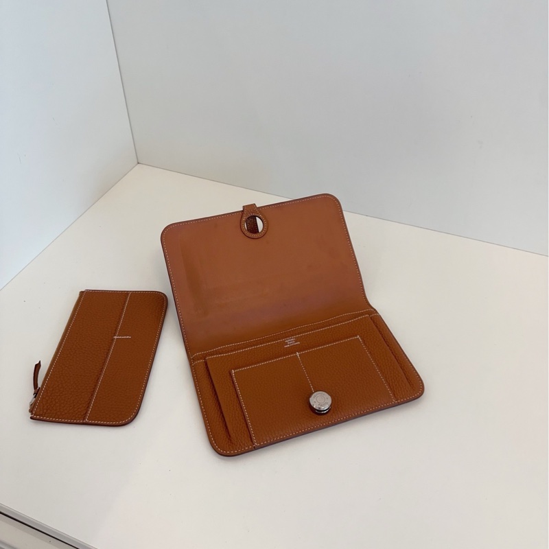 【97新🆕】Hermes dogon Duo 金棕銀扣 二合一錢包/護照夾/卡包-6