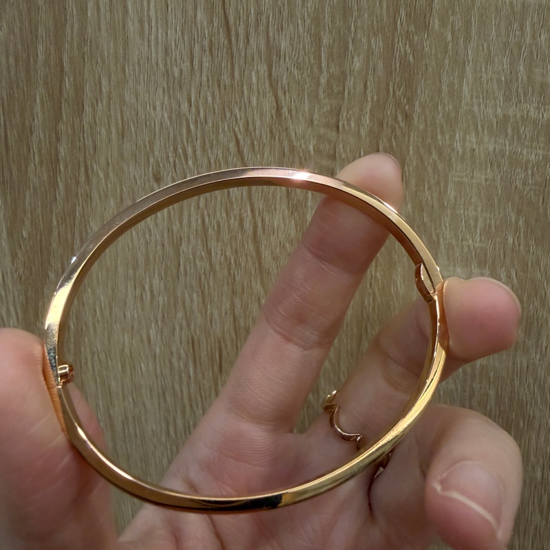 Cartier 750玫瑰金6點鑽Love小型款手環B60476-9