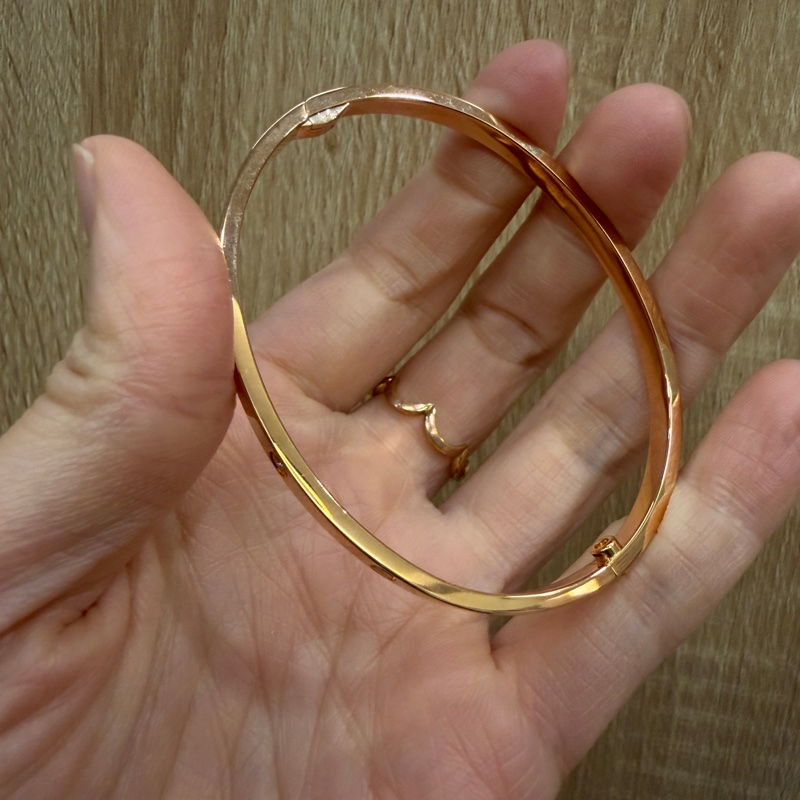 Cartier 750玫瑰金6點鑽Love小型款手環B60476-10