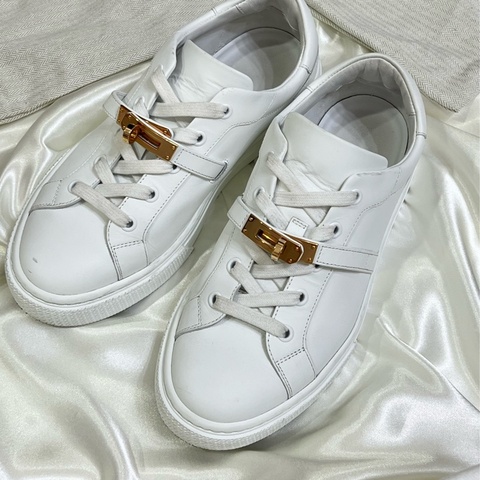 Hermes kelly day 球鞋 小白鞋 玫瑰金扣