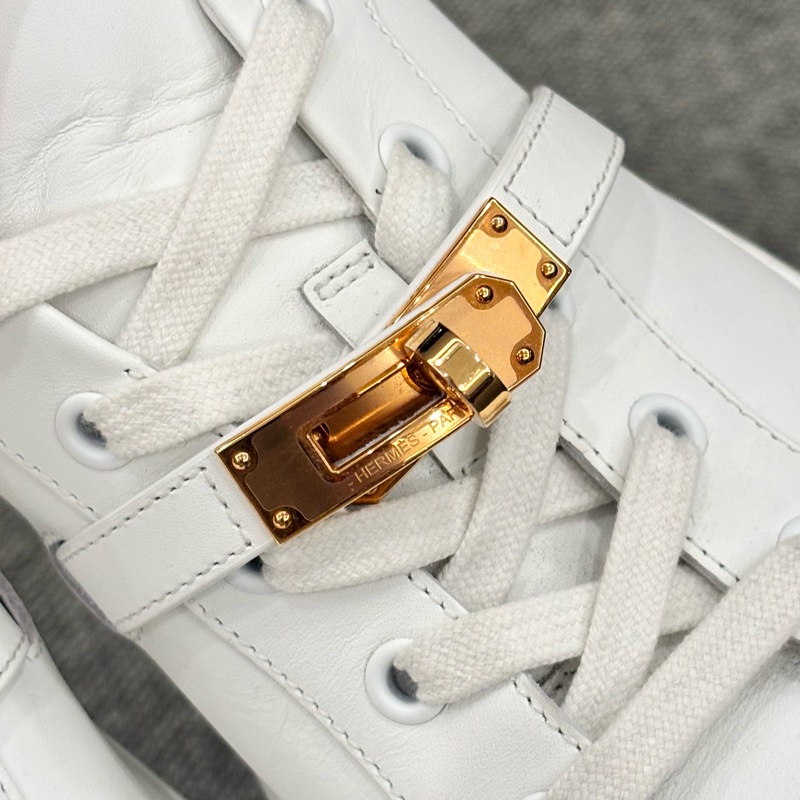 Hermes kelly day 球鞋 小白鞋 玫瑰金扣-8