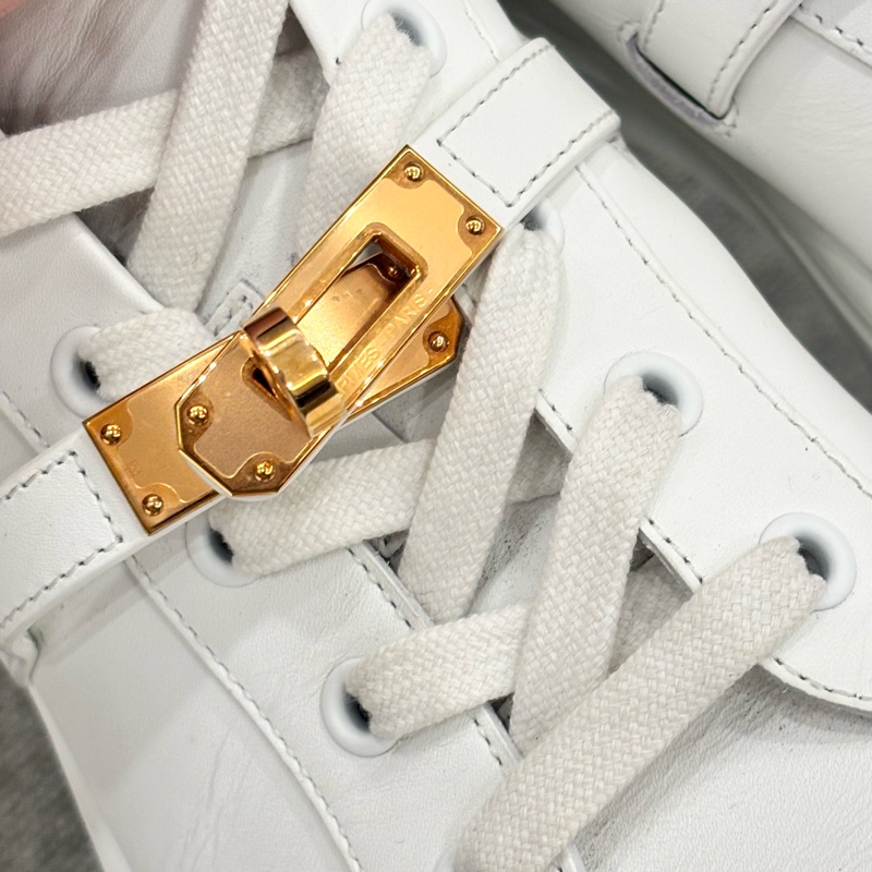 Hermes kelly day 球鞋 小白鞋 玫瑰金扣-9