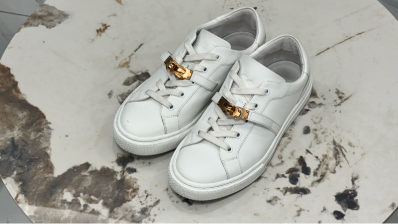 Hermes kelly day 球鞋 小白鞋 玫瑰金扣-16