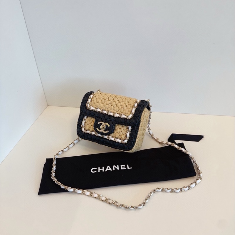 【閒置🆕】Chanel  24C 芯片拉菲草編方胖子 斜挎包-2